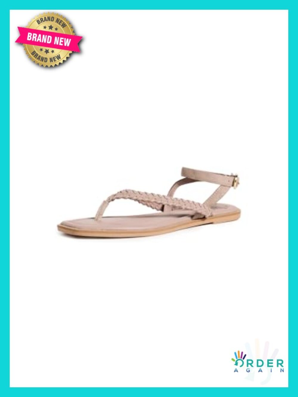 Women's Flat Sandals with Cushioned Footbed and Whipstitch Detail, Suede, Open
